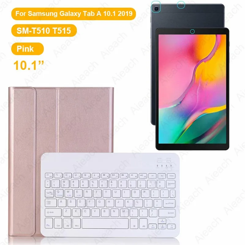A 10.1 2019 Pink Чехол для samsung Galaxy A 10,1 8,0 A 10,5 чехол s Беспроводной Bluetooth клавиатура полное покрытие для samsung S5e S4 чехол - Цвет: A 10.1 2019 Pink