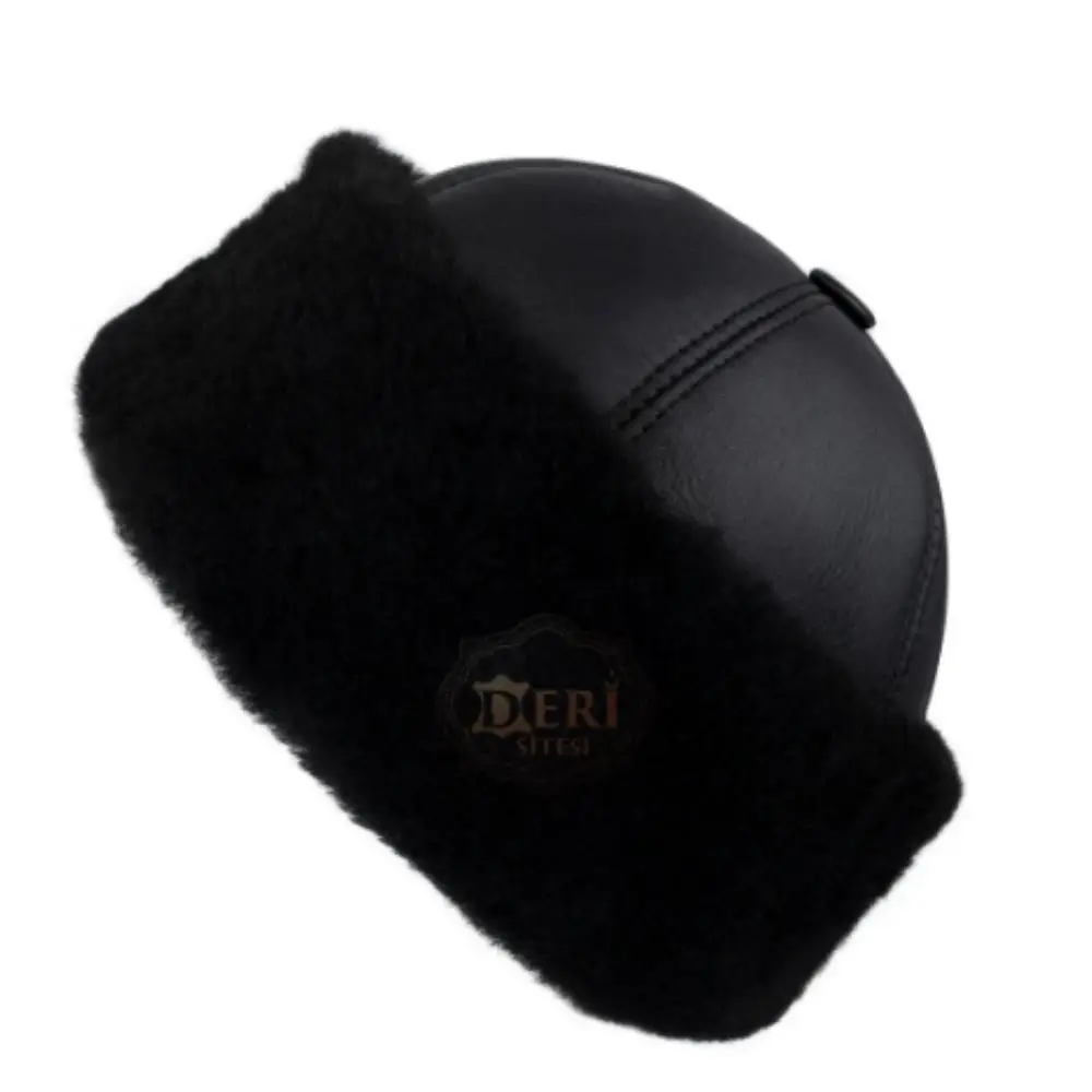 Round Warm Sheepskin Shearlin Leather Hat Sheepskin Hat Turkish Hat Anatolian Hat % Original lamb leather hat fur hat