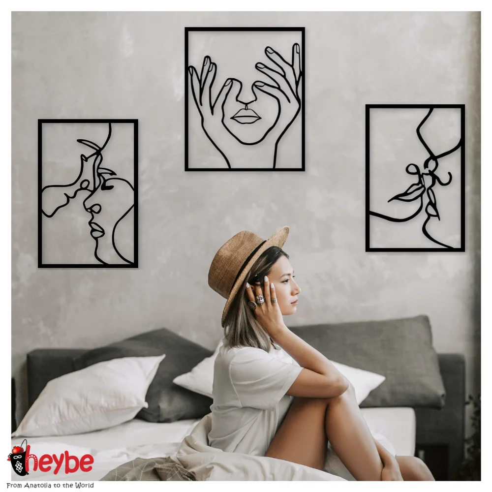 Деревянный лицом к лицу и мыслящая женщина Преимущество Пакет Настенный декор