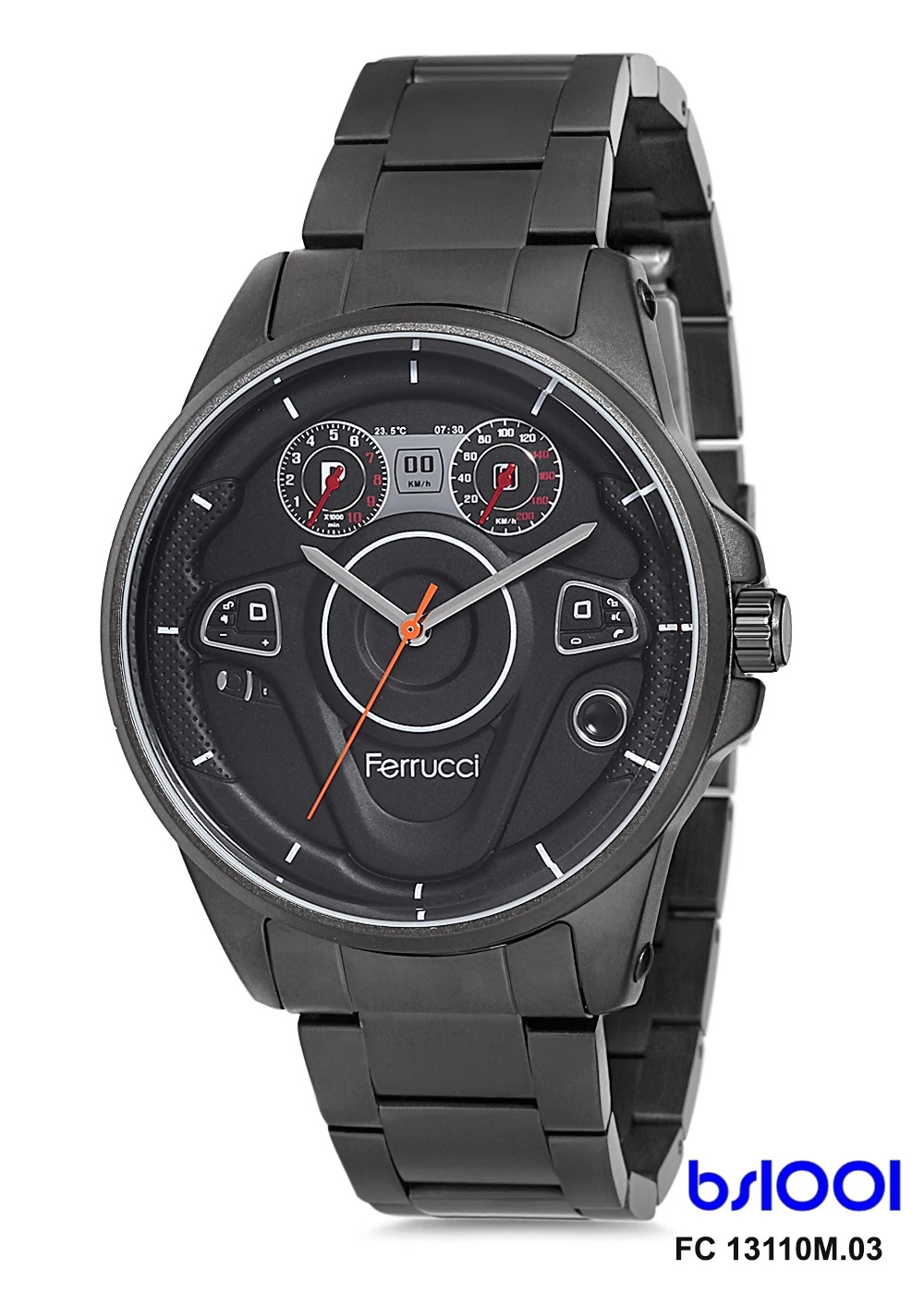 Ferrucci индикатор набора скорости стальные мужские часы модные ювелирные изделия