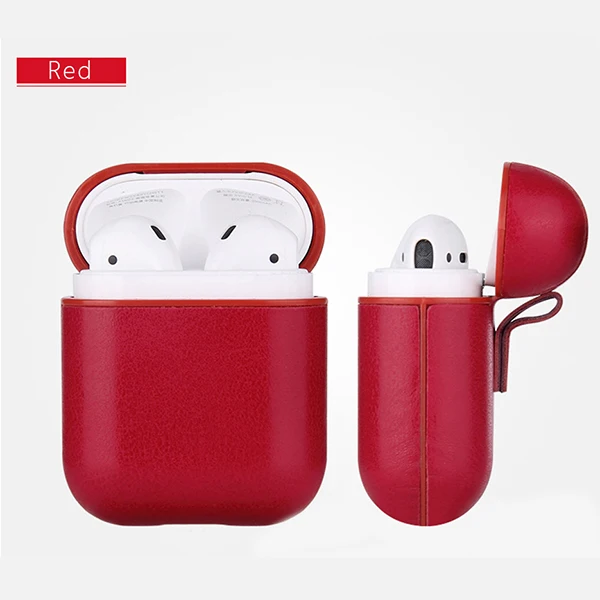Красный Airpod сумка из змеиной кожи чехол для Apple AirPods 1 2 Роскошный кожаный чехол водонепроницаемый для зарядки чехол s дропшиппинг - Цвет: Красный