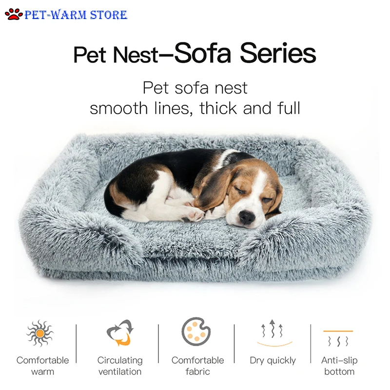 

Dog Mat Dog Bed Plush Square Kennel Cat Mat Pet Kennel Deep Sleep Dog Sofa Bed Pet Supplies Washable Removable