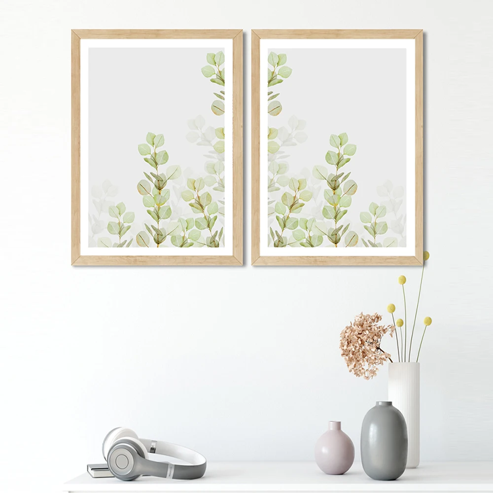 

Eucalyptus Posters and Prints Watercolour Leaves Art Canvas Painting Green Style Plant Nordic Home Decor Pictures On The Wall
