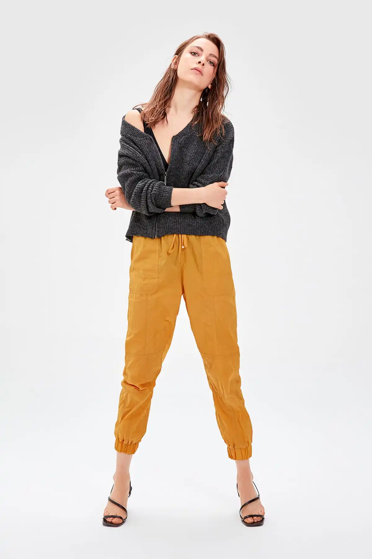 Trendyol женский антрацитовый свитер на молнии кардиган TWOAW20ZA0019 |