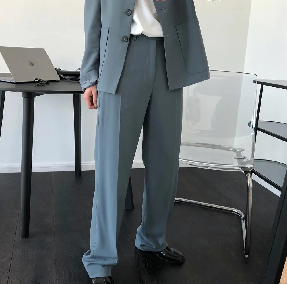 

woman long cotton material trousers from set