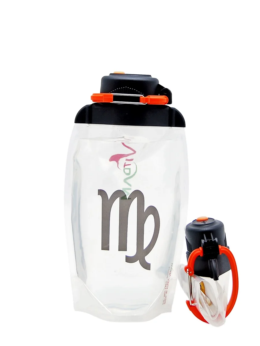 Water bottle foldable vitdam transparent 500 ml (b050trs1007) Virgin pattern |