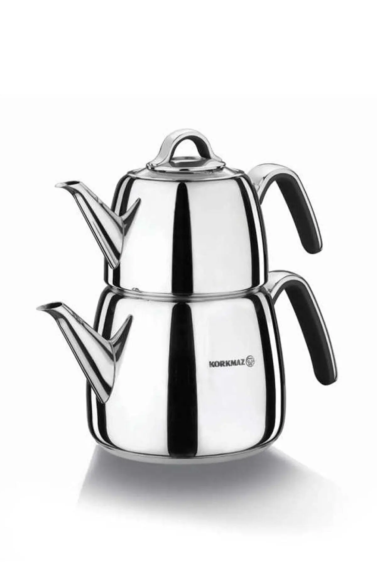 

Korkmaz Vertex Teapot Stainless Steel Black Handle Capacity 3 Lt Turkish Teapot Set Brewing Tea For tea Pot Set Made in Turkey