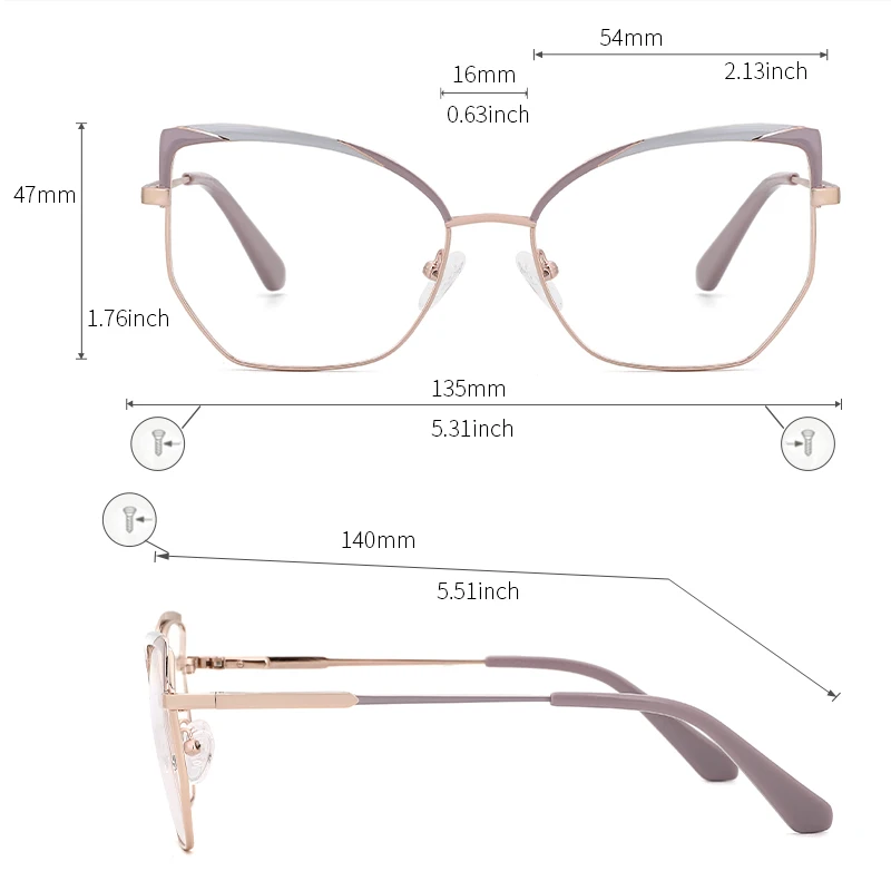 Оправа для женских оптических очков kanseven металлическая оправа кошачий глаз