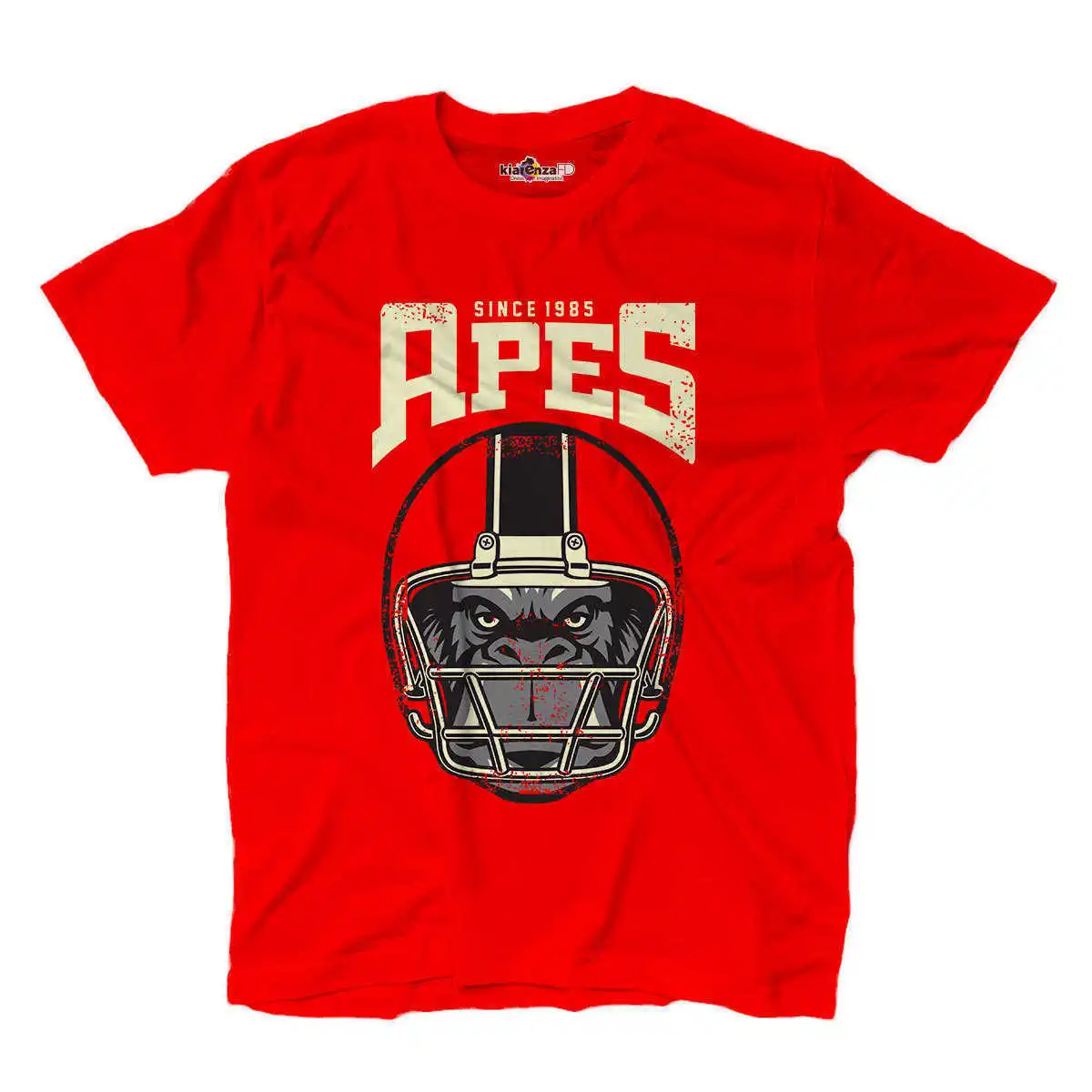Футболка американский футбол Обезьяна Шлем Национальная лига S красный | Мужская
