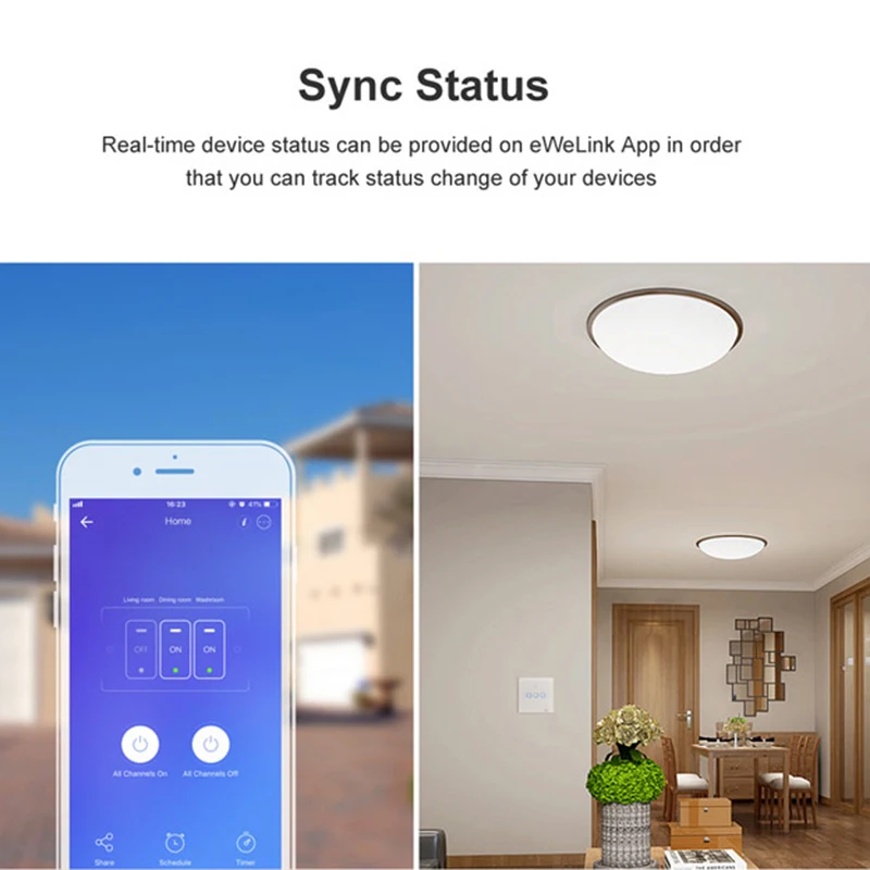 SONOFF T2 UK TX Series RF 433 Smart WiFi Switch Automation Compatible with Google Home Alexa Support eWelink | Электроника