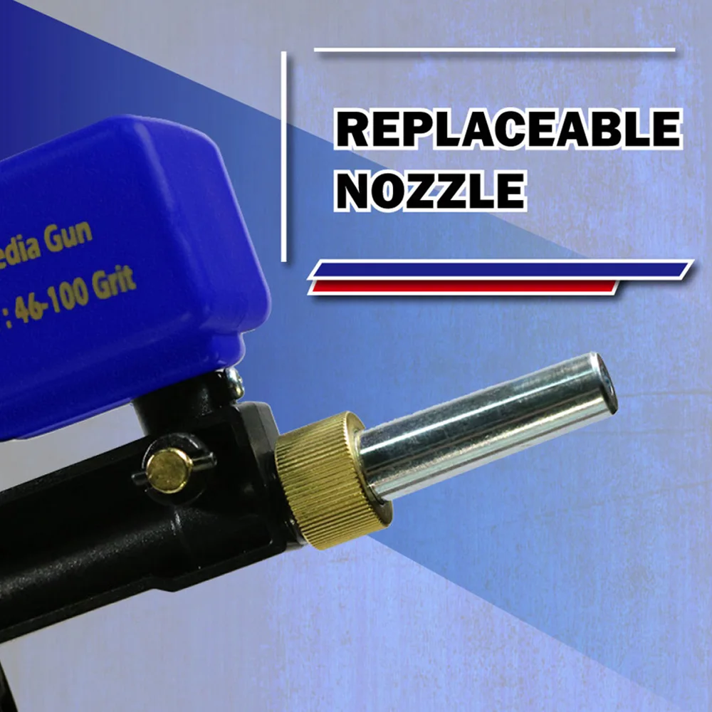 Пескоструйный пистолет LEMATEC с гравитационной подачей защитными очками и двумя