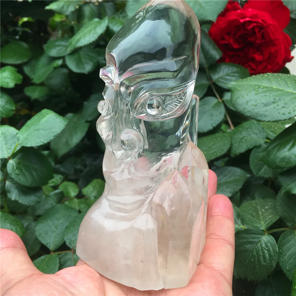 

Natural Quartz Crystal Cluster Carved Mountain Daemon Healing Gem Mineral Original Feng Shui Spirit Sorcery Living Decoration