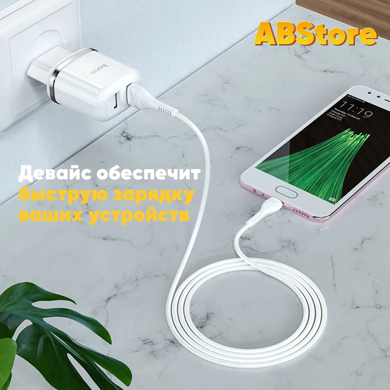 Hoco N4 зарядный адаптер 2 USB 2.4А быстрое зарядное устройство для телефона iPhone Samsung