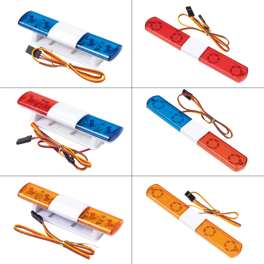 

Multimode Flash Lamp LED Police Remote Control Light Warning Lights for 1/8 1/10 RC Crawler Car SCX10 TRX4 CC01 D90 HSP Decorate