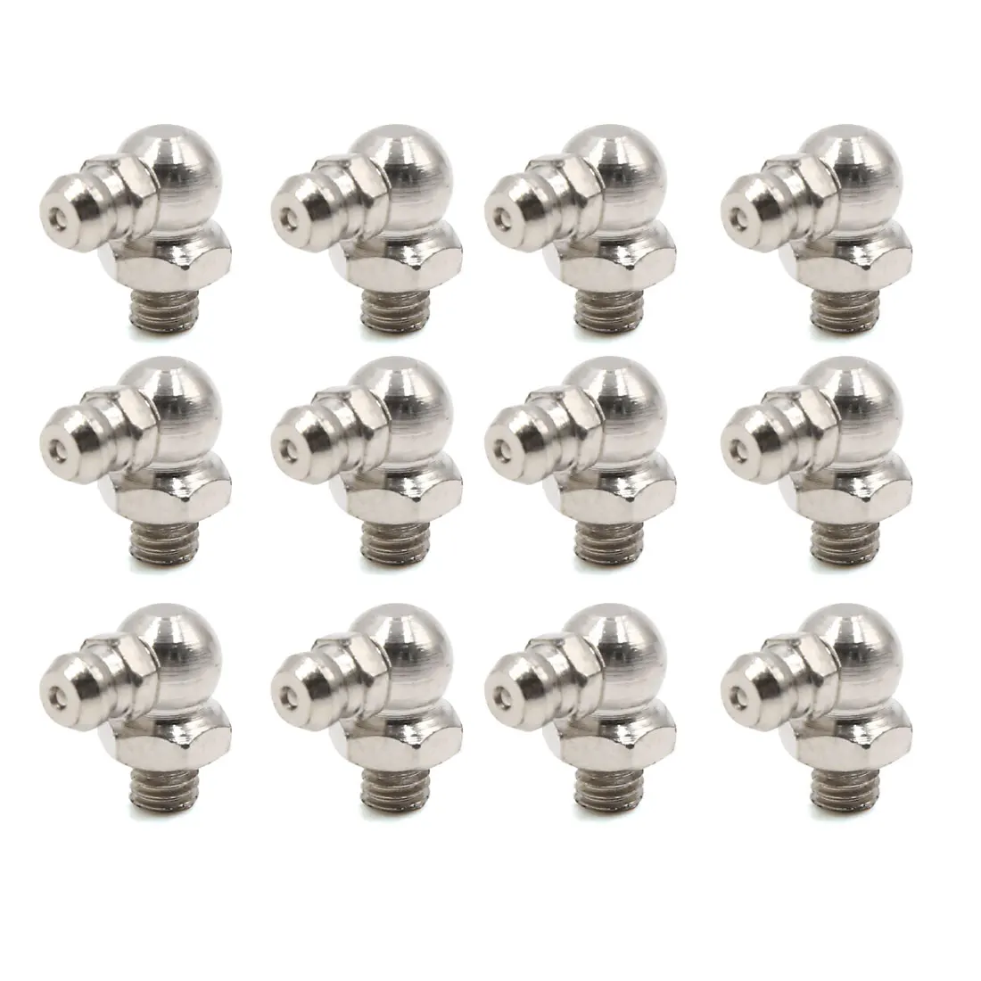 

Uxcell 12-40 шт., M6 x 1, никелированные прямые, угол 45 градусов, угол 90 градусов, угловая смазка, штуцер для сосков мотоциклов и автомобилей