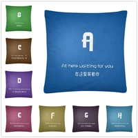 simple abc discourse per letter pattern soft short plush cushion cover pillow case for home sofa car decor pillowcase 45x45cm