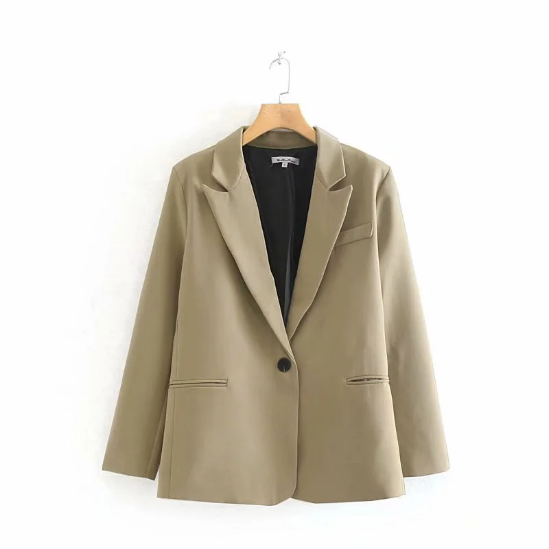 Женский комплект из блейзера и брюк Obrix свободная куртка с v-образным вырезом