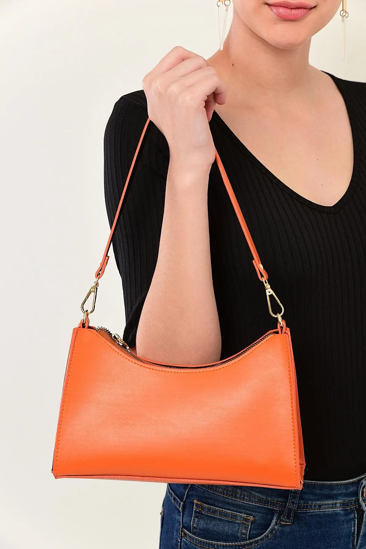 

Fashion Women Design Mini Baguette Handbag New Hot 2021 Kpop Spring Summer PU Leather Single Shoulder Casual Clutch Underarm Bag