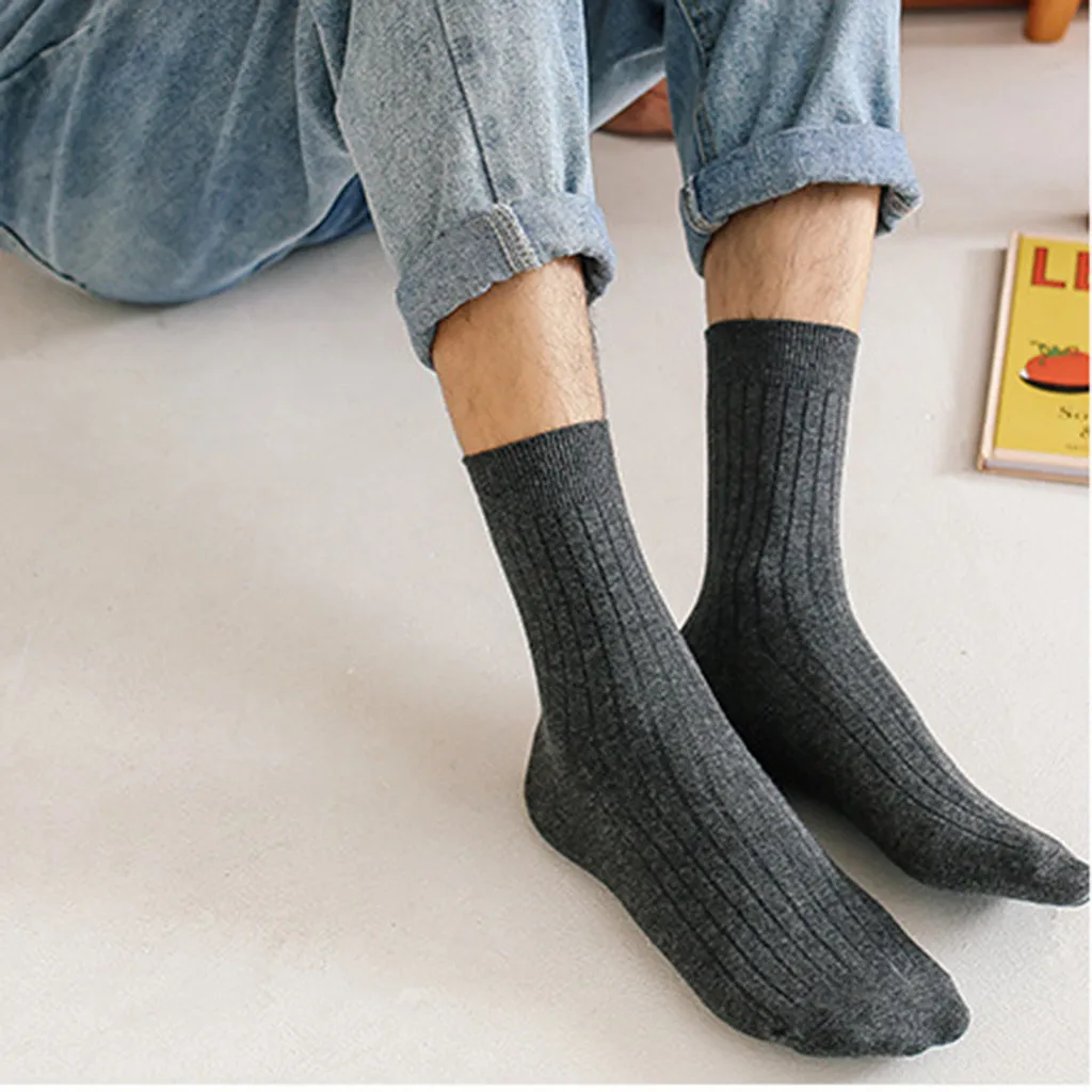 

Men socks solid color man business socks cotton socks Plus size 6pairs Breathable Ankle Invisible Socks