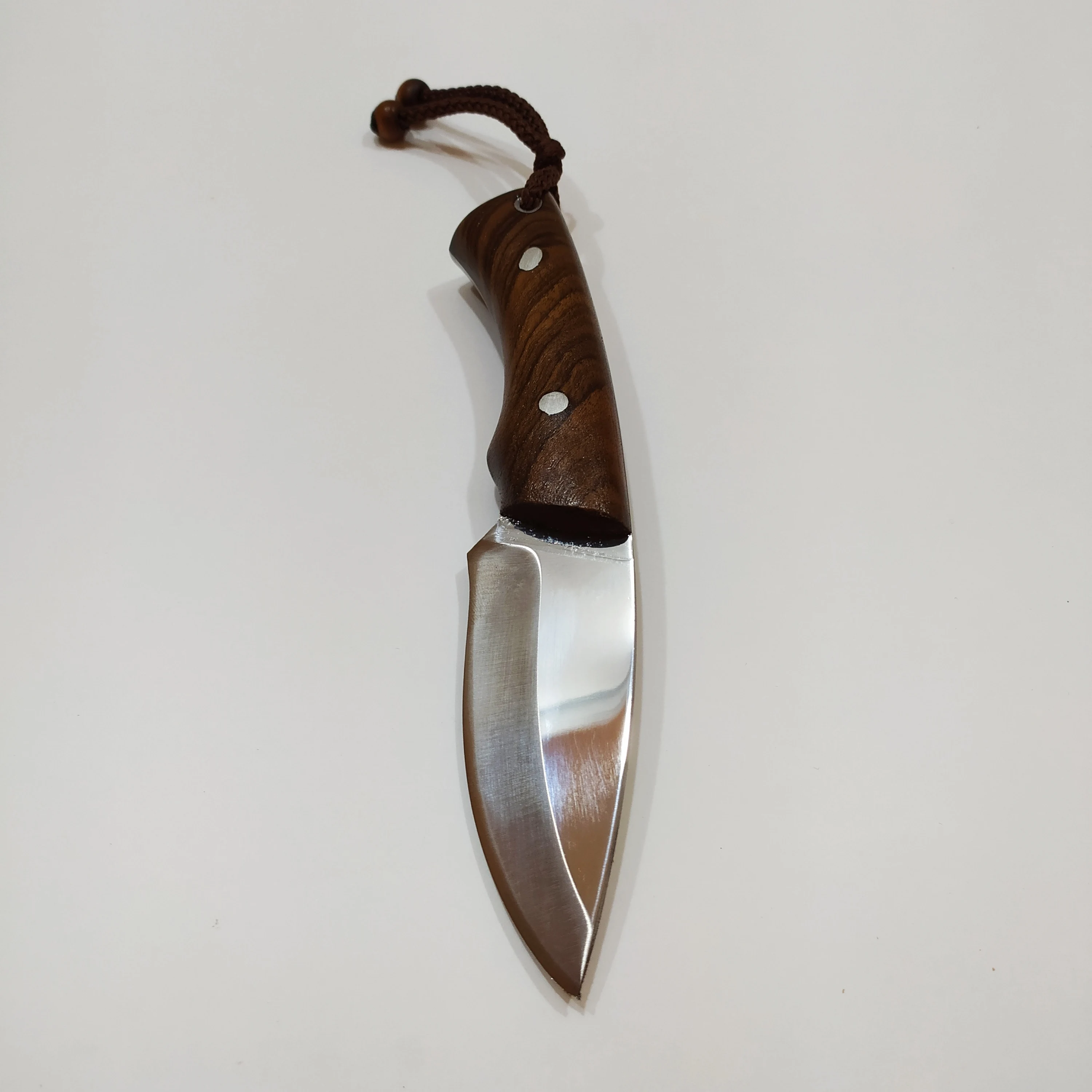 Cuchillo de caza de acero forjado hecho a mano, mango de nogal, envoltura de cuero de vaca, 4mm, herramientas de mano, acero forjado, regalo personalizado