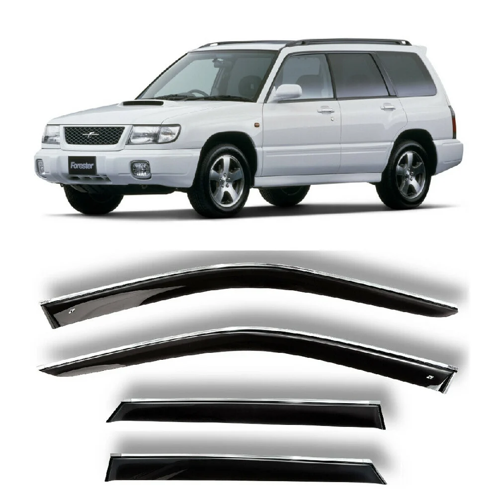 Дефлекторы окон хром полоска молдинг Cobra Tuning S42297CR на авто Subaru Forester l 1997-2002