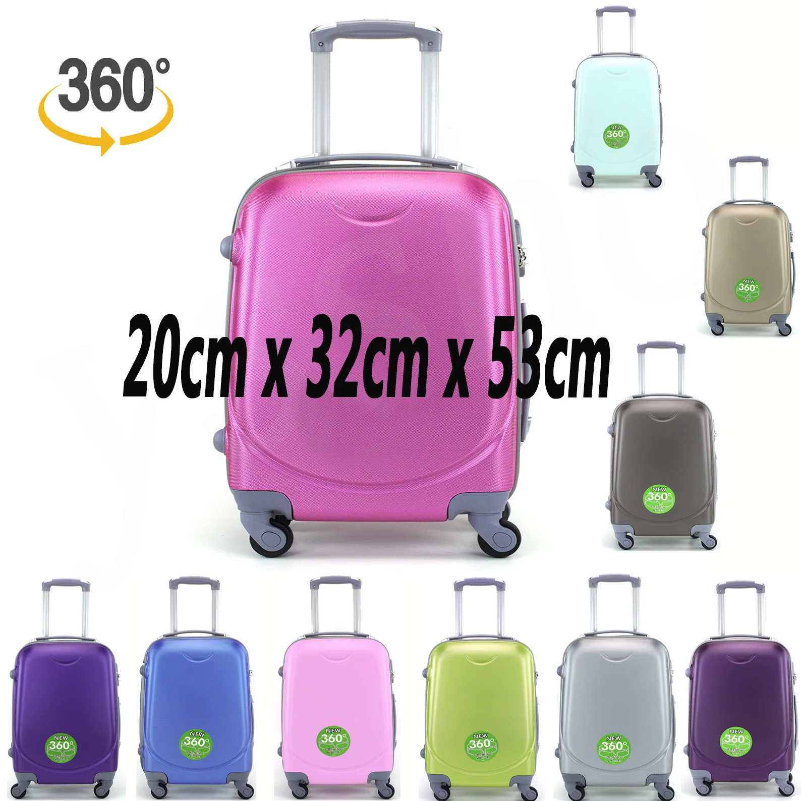 Suitcase Airplane Carry Luggage Travel Cabin Trolley ABS Rigid 4 Wheels Tide Suitcase With Telescopic Handle