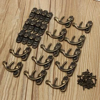 4 sets 8pcs 34x28mm antique bronze iron padlock hasp hook lock for mini jewelry wooden box with screws furniture hardware