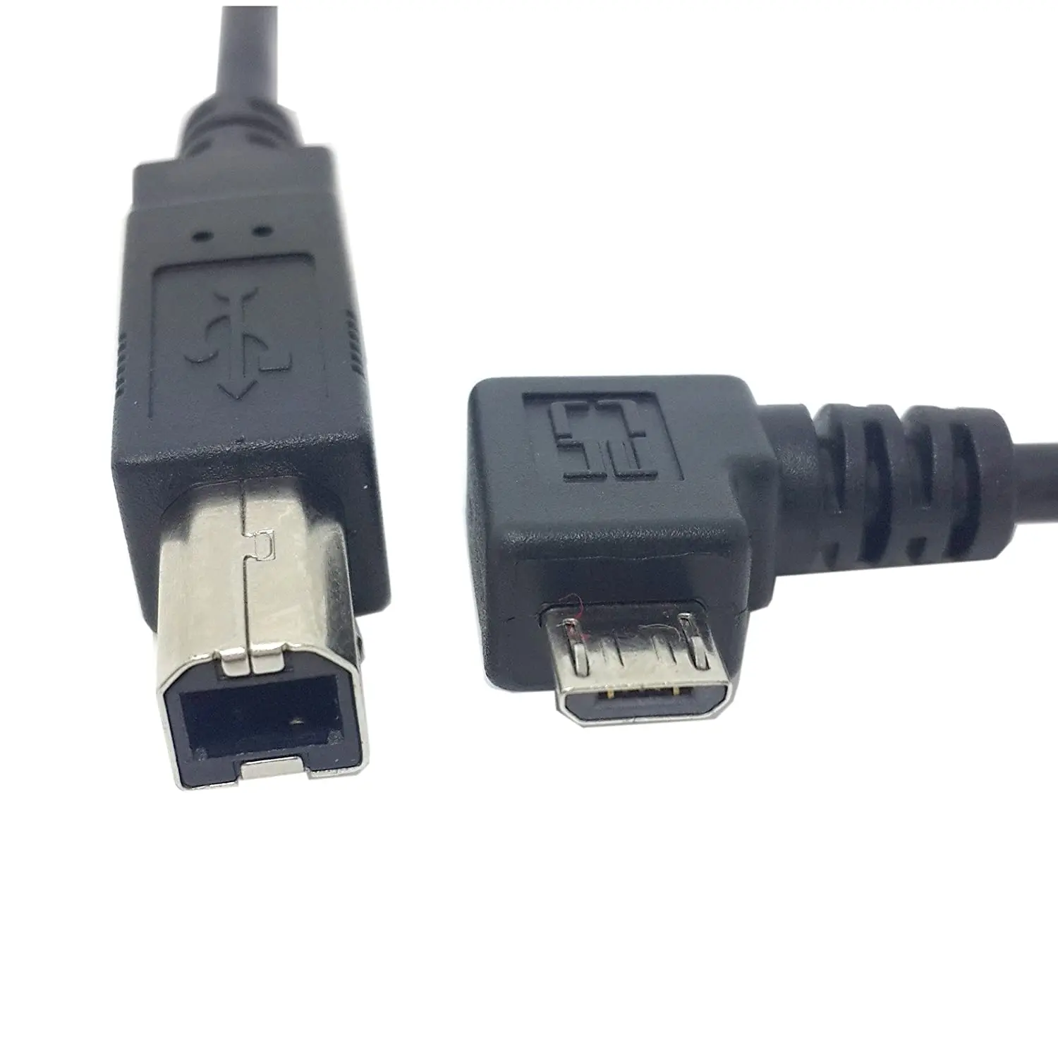 Левый Угловой 90 градусов Micro USB OTG для стандартного принтера типа B сканер кабель