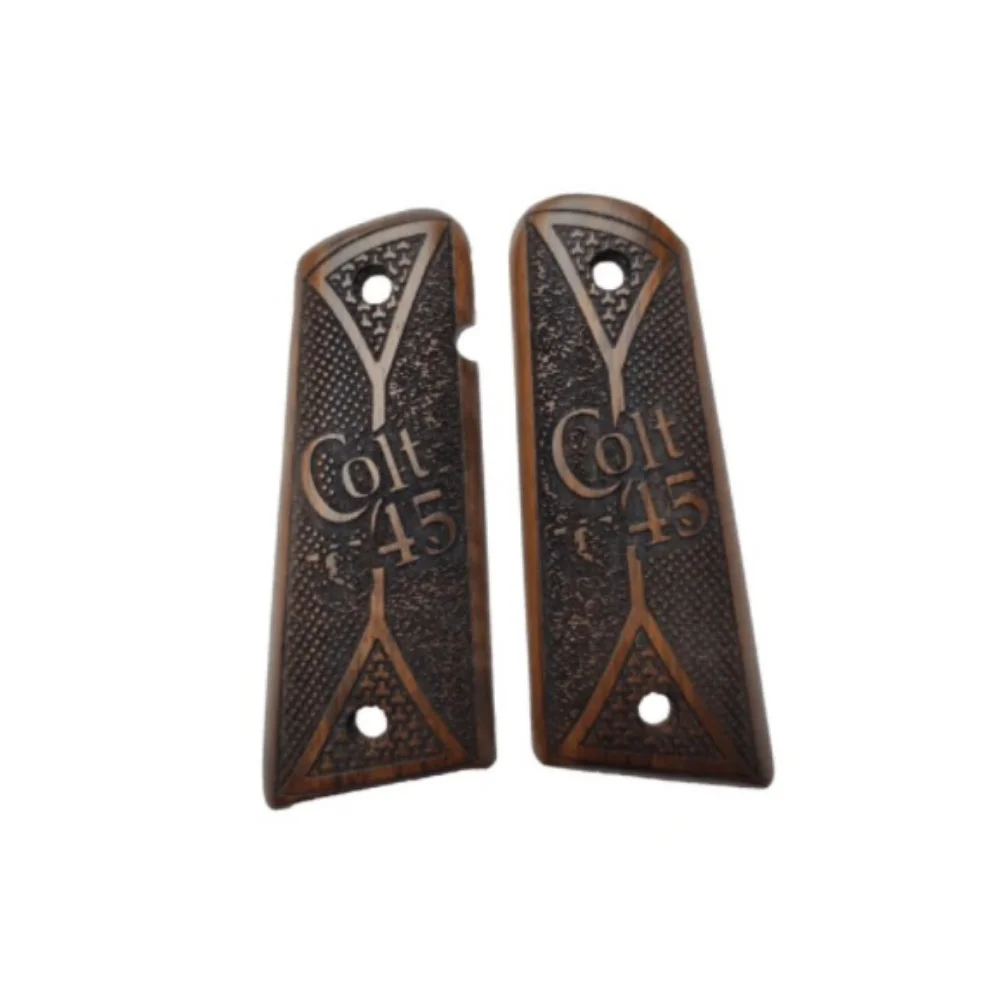 Grip And Case For Colt Edition 1911 Custom Laser Cut Wood Inlay Grips Gun Accessories Weapon Hunting Equipment Tactical Molle Pistol Brace Glock