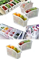 kitchen refrigerator organizer basket container drawner adjustable storage box retractable drawer space saver slide fridge rack