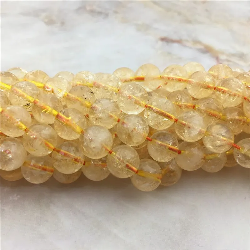 Оптовая продажа лимоно-желтый камень Singreal натуральный желтый кварц круглые