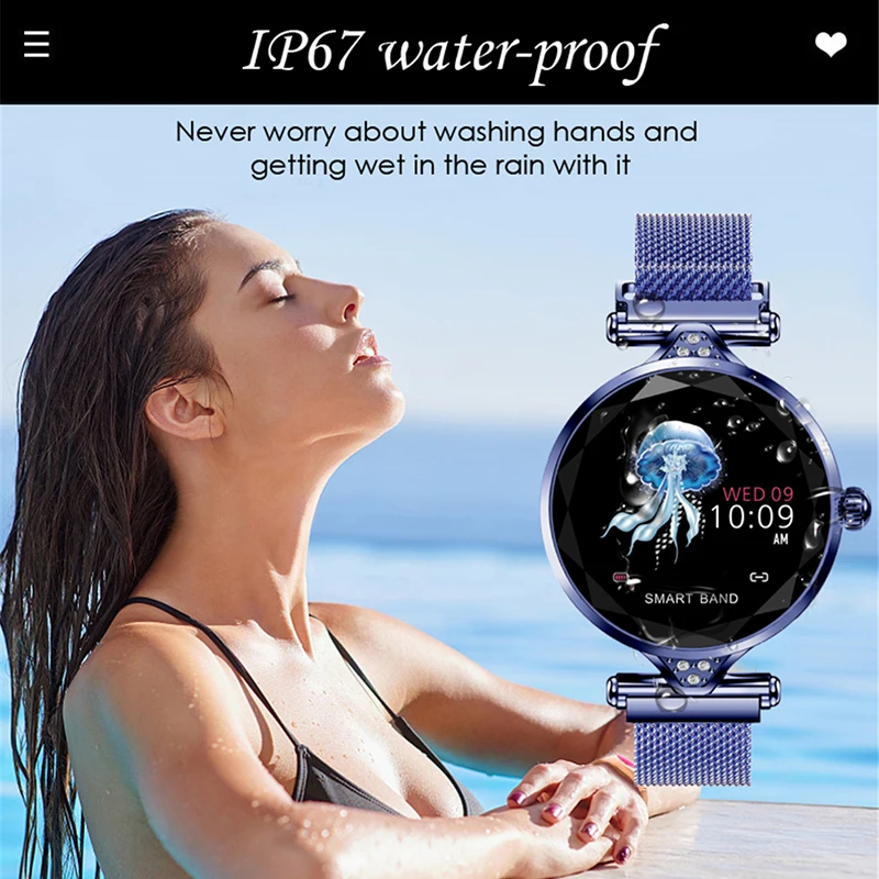 2021 smart watch women android gold heart rate monitoring sleep waterproof ip68 smartwatch ios women fashion lady watches free global shipping