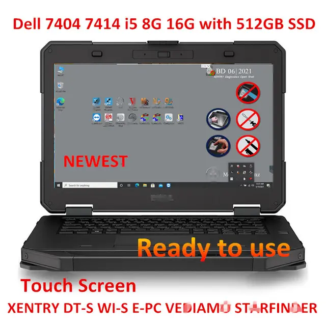 DELL Latitude 7404 7414 Toughbook i5 8GB 16GB RAM with 2021.6 Xentry SSD For Benz Cars Diagnostic Tool 1