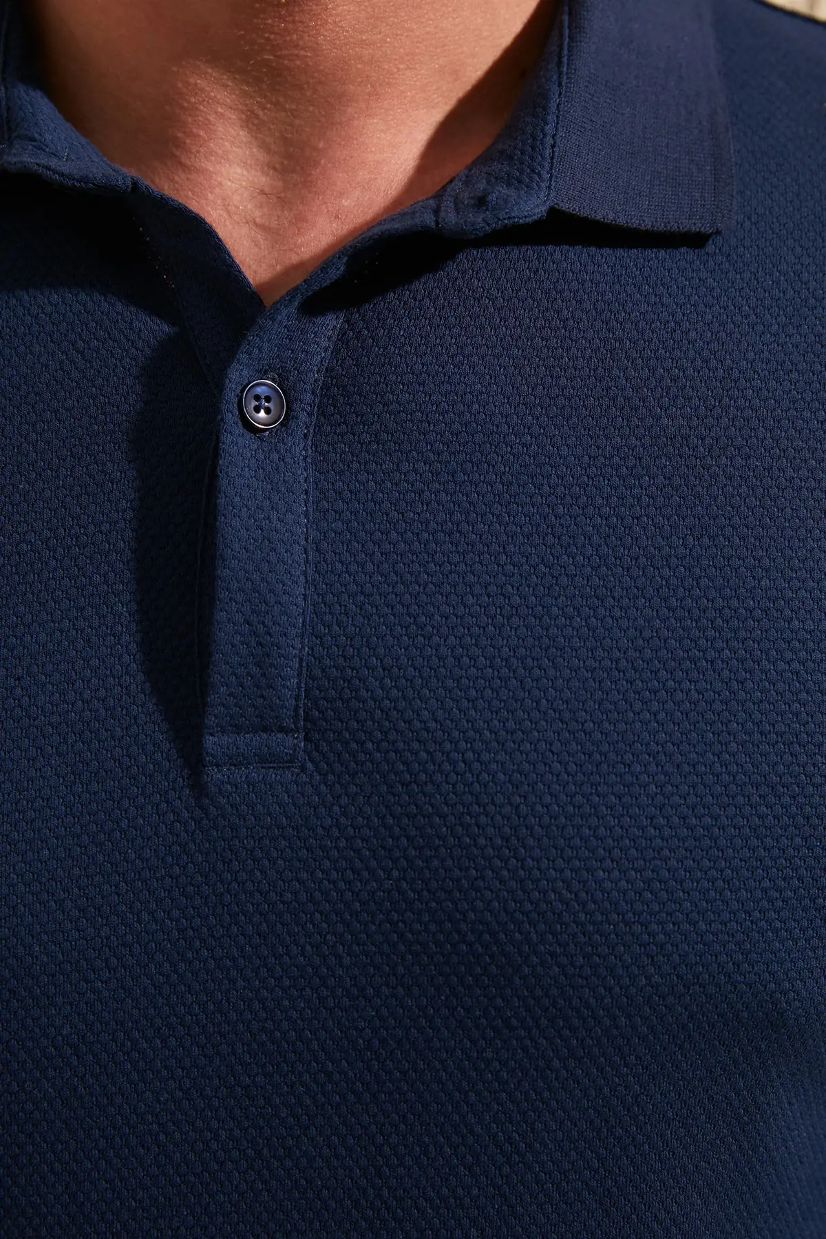 Trendyol Textured Long Sleeve Polo Collar T-shirt TMNSS20PO0003 | Мужская одежда