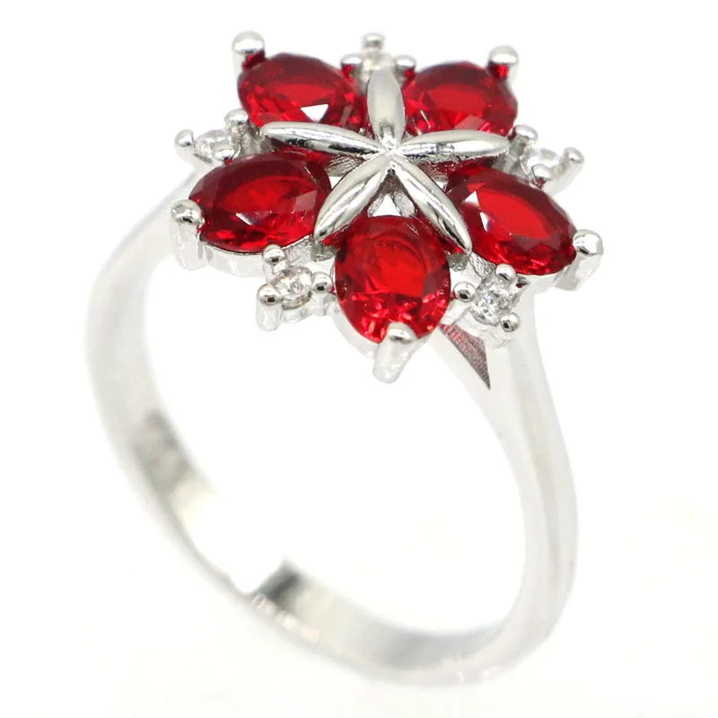 15x15 мм милый красный рубин с цветами для девочек подарок повседневная одежда