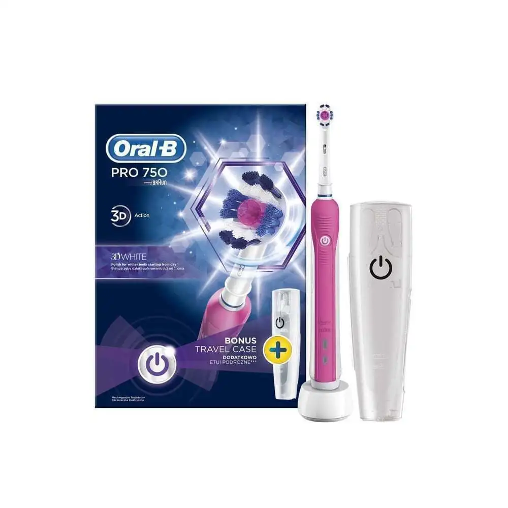 Зубная щетка Oral B Braun Pro 750 CrossAction Special Edition 3D Розовая распродажа|Электрические
