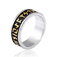 316l stainless steel soldier viking ancient alphabet rings for men vintage punk simple mens ring male trendy jewelry gift party