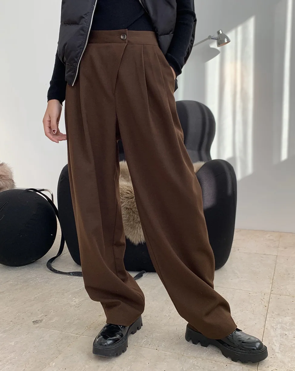 

woman new model wool cotton trousers