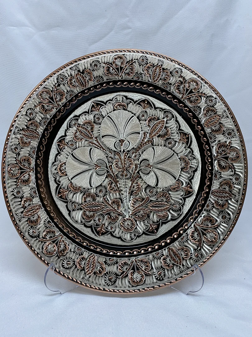 Современная настенная тарелка с гвоздиками медный абстрактный цветок ручной