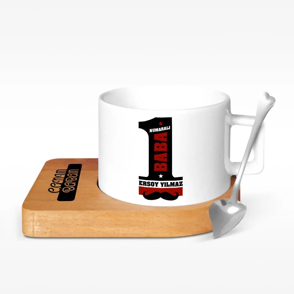 

Персонализированные 1 номер один папа дизайн дерево altlыkli керамическая чашка-1