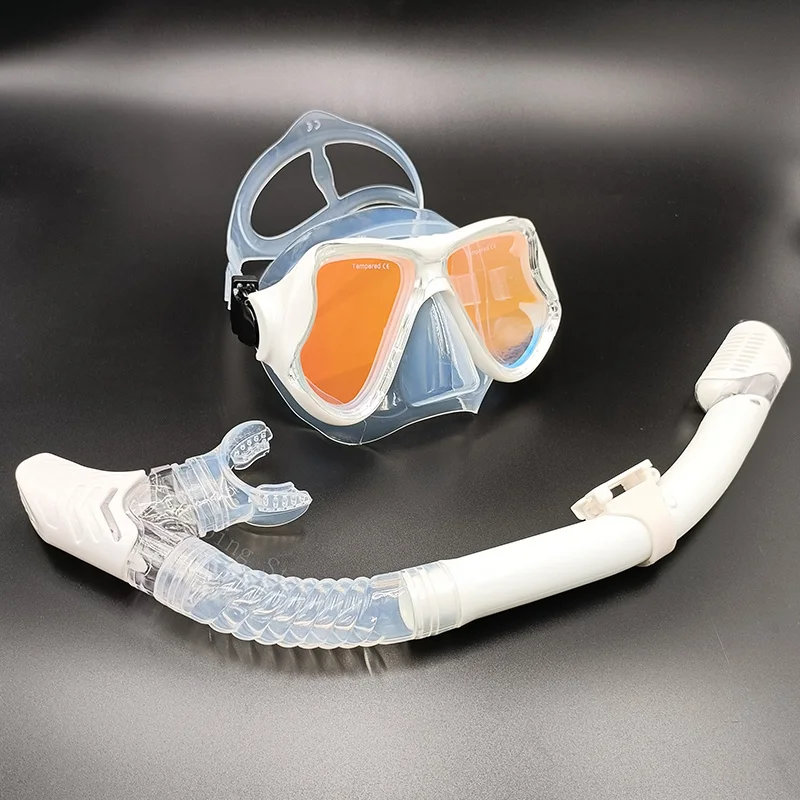 

Leak-Proof Purge Valve Professional Underwater Diving Equipmen Snorkeling Anti-Fog Mask Silicone Full Dry Snorkel Diving Goggles