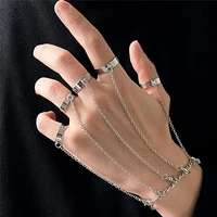 2022 new irregular punk geometric silver color chain ring for women men trendy hip hop rings party jewelry gifts