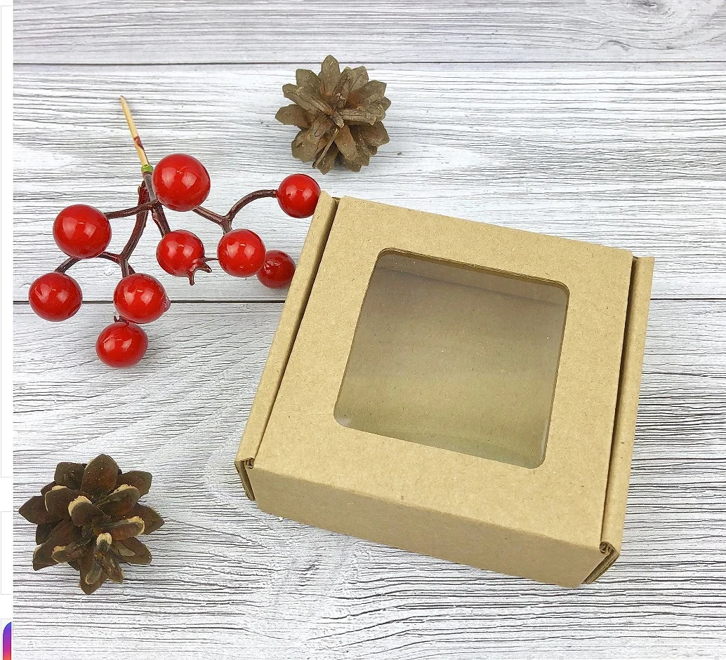 CARDBOARD BOX Коробка для упаковки изделий с окном мыло ручной работы в коробке