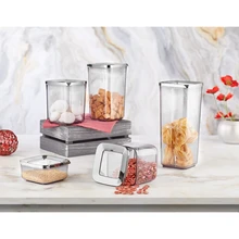 Kitchen Plastic Storage Food Container Organizer Jars For Spices Bulk Cereals Sugar Bowls Home Boxes Plastic Convenience Airtigh