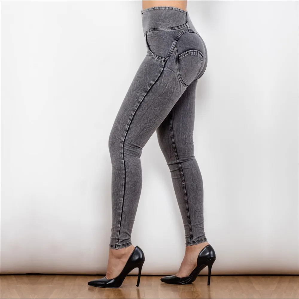 Shascullfites Jeans Butt Lift Dark Grey Jeans Full Length Women High Rise Jeans Super Skinny Jeans for femme Push Up