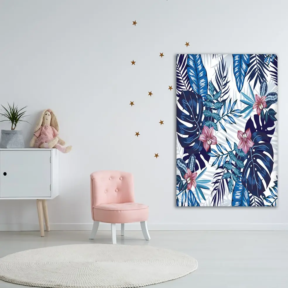 Гобелен тропические листья узор с цветами орхидеи Пальмовые Листья филодендрон