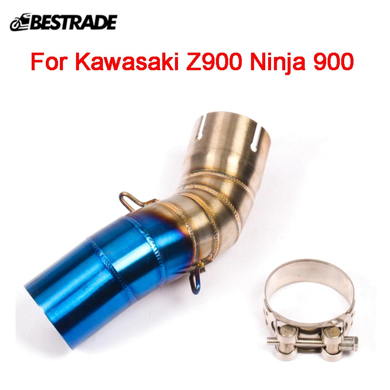 

Middle Pipe For Kawasaki Z900 Ninja 900 Until 2019 Motorcycle Exhaust Mid Link Connector Pipe Slip On 51mm Stainless Steel Bule