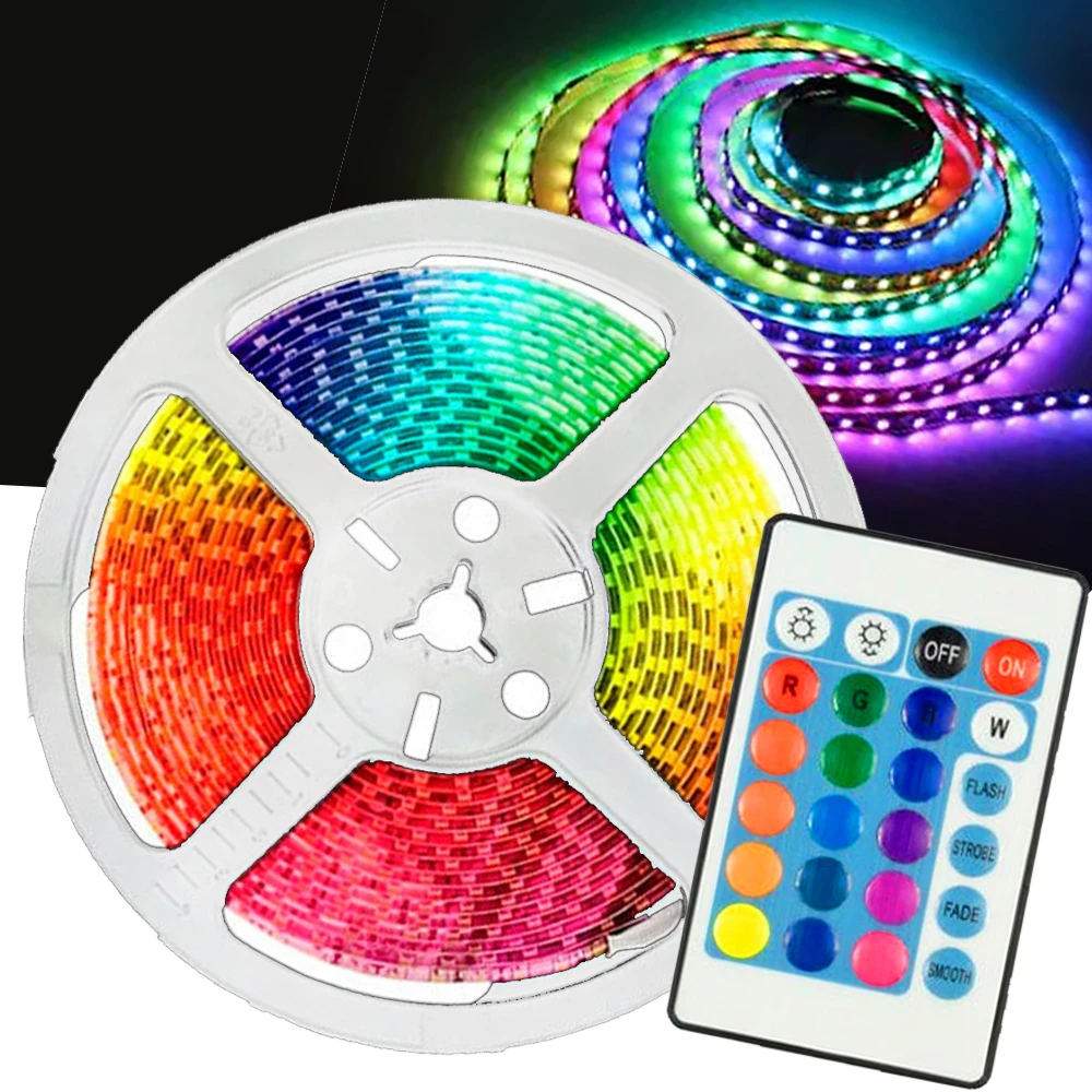 Светодиодная лента RGB гирлянда для дома гибкий водонепроницаемый светильник