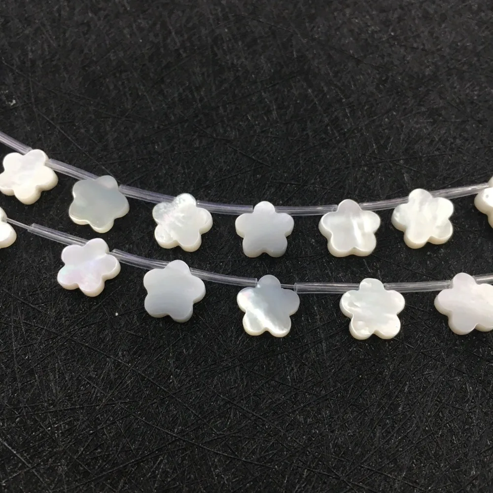 50pcs Flower Jewelry Accessories Wholesale White Loose Mother Of Pearl Special Cute Flower Star Beads For Lovely Girl