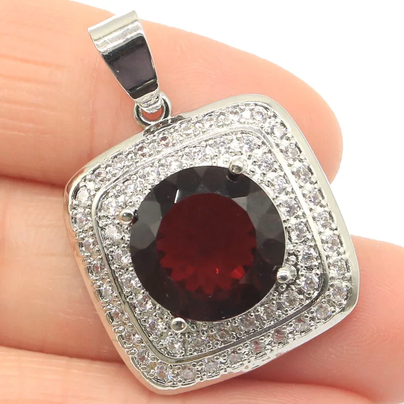 32x22 мм милый квадратный Форма создан красный кровяной рубиновый дымчатый топаз CZ